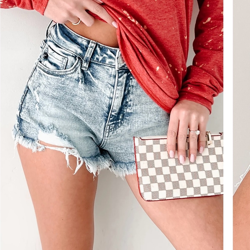 KanCan Blue Distressed Jean Shorts